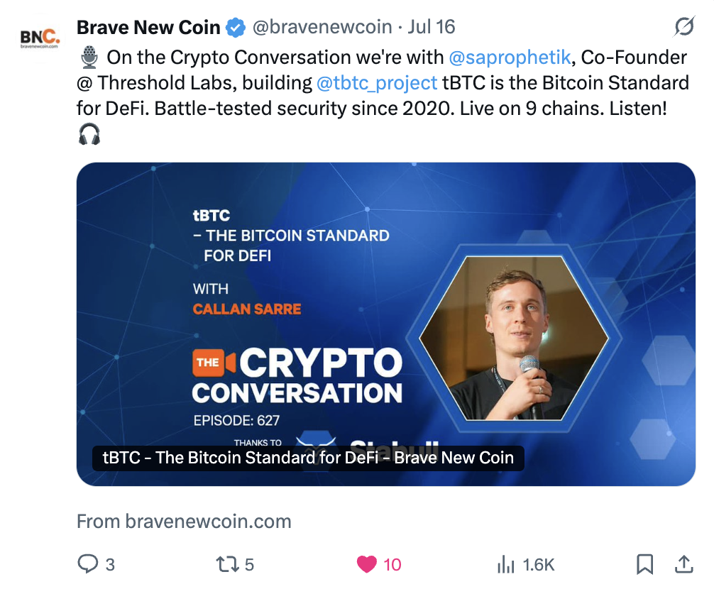 tBTC July 2025: Strategic Growth Through Market-Driven Development