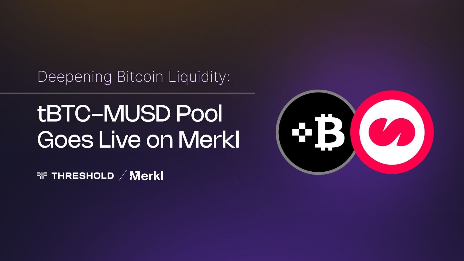 tBTC–MUSD Pool Goes Live on Merkl